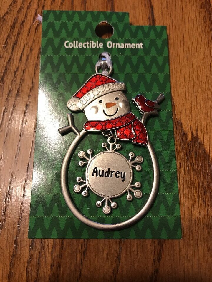 Christmas Tree Ornament Snowman “Audrey” Vintage Rare Ships N 24h