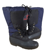 Mens Arctic Cat Insulated Winter Snowmobile Boots Size 9 Navy Blue Black - $55.94