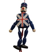 Police Officer Bobby England 4 1/2&quot; Puppet Wood Pull String Toy Ornament - $14.80