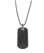 David Yurman Streamline Black Diamond Tag Pendant 1.7&quot; with DY chain  - $1,999.00