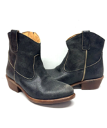 MIZ MOOZ    LEATHER WESTERN BOOTIES  SIDE ZIPPER CHARCOAL 37EU / 7US NEW... - $146.52