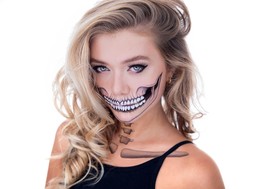 2 x Classic Skull Temporary Tattoo Halloween Costume for Men and Women Adult Fac - £25.04 GBP