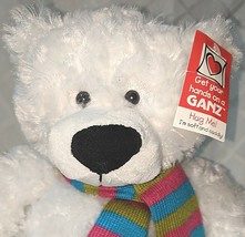GANZ HX11211 Gusty The White Bear Hug Me Collection 15 Inches 3 Plus Age image 2