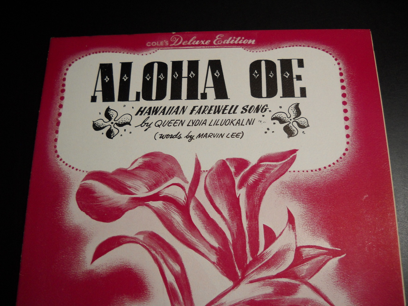 Sheet Music Aloha Oe Hawaiian Farewell Song 1940 Queen Lydia Liluokalni ...