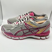 Asics Womens Pink and Silver Size 8 Oynamic Duomax Lace Up Cushion Pre-owned  - £15.58 GBP