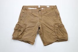 Vintage Gap Mens Size 40 Faded Heavyweight Chino Cargo Shorts Brown Cotton - £35.57 GBP
