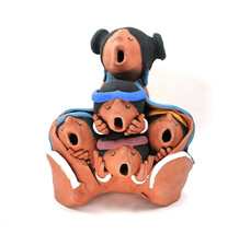 Juan Sandoval Storyteller Pottery Taos Pueblo 8&quot; Figurine Mother Children Signed - £187.78 GBP