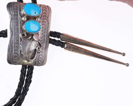 Navajo sterling and turquoise bolo tie - $150.73