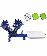 TECHTONGDA 4 Color 1 Station T-shirt Screen Printing Press  Micro-regist... - $561.92 CAD