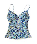 Anne Cole Womens Tankini Swim Top X-Small Adjustable Strap Blue Ditsy Fl... - $10.18 CAD