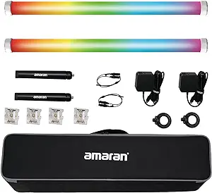 Aputure Amaran PT2c 2 Light Kit,Pixel Tube Light,8 RGBWW Pixels Tube LED... - $1,108.99