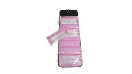 MARY KAY  Roll Up Cosmetic Bag Hanging Travel Carrying Case Black & Pink - $11.97