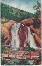 Helen Hunt Falls Colorado CO Postcard 1910 J. E. Lavlax Bridge Sign Manitou - $2.99