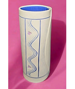 Handcrafted Asian Inspired Cylindric Ceramic Vase Pink Cherry Blossom Si... - $88.60 CAD