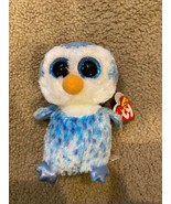 Ty Beanie Boos Ice Cube the Penguin Blue Speckled Plush 6&quot; w/ Tag 2014 NWT - £7.46 GBP
