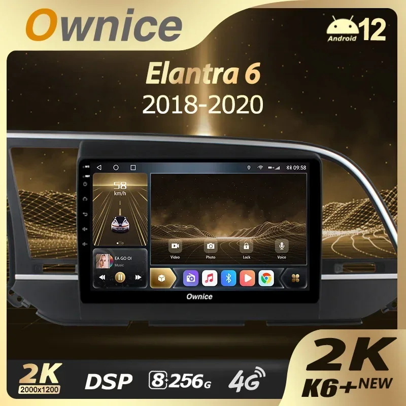 Ownice K6+ 2K for Hyundai Elantra 6 2016 - 2018 Car Radio Multimedia Video - £319.14 GBP+