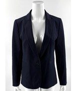 J Crew Parke Blazer Size 8 Suit Jacket Navy Blue Stretch Cotton Style H5513 - $99.99 CAD