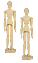 Set of 2 Human Artist Drawing Models 12&quot;  Wood Figure Manikin Mannequin ... - $348.25 MXN