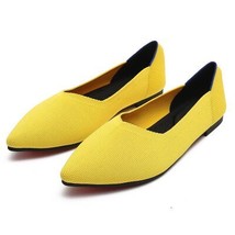 Women&#39;s Flat Shoes 2021 Ballet Mixed Color Soft Zapatos De Mujer Knit Pointed Br - £38.17 GBP