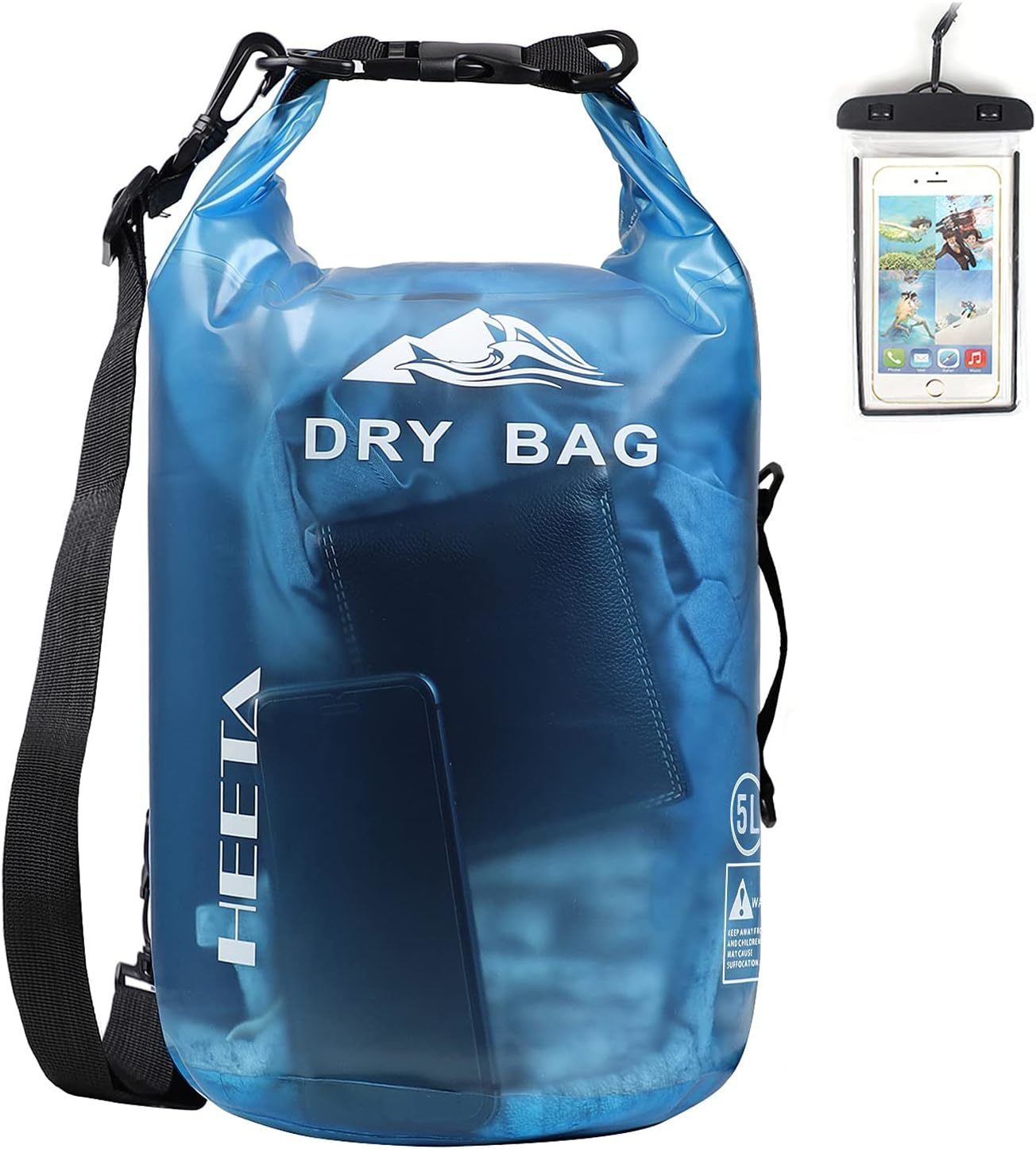 Primary image for 5L/10L/20L/30L/40L Roll Top Lightweight Dry Storage Bag Backpack With Phone Case