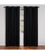 Set 2 Solid Black Circles Curtains Panels Drapes Pair 95 inch L Blackout... - £162.81 GBP