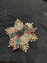 Holiday Christmas Handmade Snowflake Bow Ornament Decoration 3 Inch - $91.39 MXN