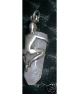 Sterling Silver Nude Man Silhouette w/ Amethyst Pendant - £27.93 GBP