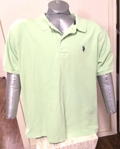 US Polo Assn Mens Large Polo Shirt Short Sleeve lime green  - £15.98 GBP