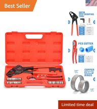 Angle PEX Crimping Tools Combo Kits for 1/2" &amp; 3/4" Pex Crimp Rings with... - $111.38