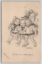 Walter Darr US Men Are Certainly Devils Children Sketch Style Postcard T25 - $5.95