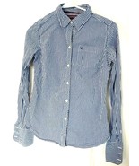 AMERICAN EAGLE WOMENS DRESS SHIRT Button Down Collar Blue Plaid LS Top B... - £7.08 GBP