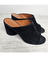 CLERGERIE Caren Black Suede Peep Toe Mules Womens Size 37.5 / 6.5 - $92.25 CAD