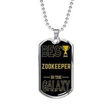 Express Your Love Gifts Best Zookeeper in The Galaxy Necklace Stainless Steel or - £42.80 GBP