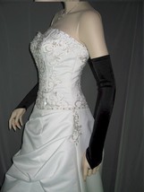 23&quot; Black Fingerless Satin Wedding Bridal Opera Party Prom Costume Gloves g3b23 - £7.98 GBP