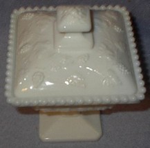 Westmoreland Milk Glass Beaded Grape Covered Pedestal Candy Dish - $19.95