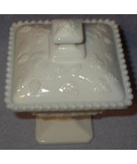 Westmoreland Milk Glass Beaded Grape Covered Pedestal Candy Dish - $19.95