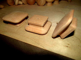 2 PIECES BRAND NEW UNFINISHED BEECH SQUARE  WOOD CABINET KNOBS / PULLS K8 - $14.80