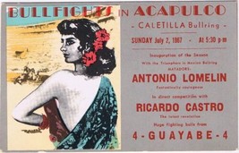 Postcard Bullfight In Acapulco Caletilla Bullring 1967 Matadors Mexico - £5.53 GBP