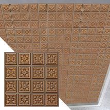 Dundee Deco Rustic Patchwork Antique Gold Glue Up, PVC 3D Decorative Ceiling Pan - £16.06 GBP