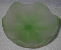 Vintage Viking Glass Green Frosted Satin Six Petal Compote - £19.53 GBP