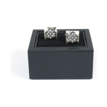 Men J.Valintin Cufflinks by Vitorofolo for French Cuff Shirt V39-22 Silver Stone image 2