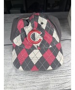 Fan Favorite Chicago Cubs Hat Cap Adult Size Coral Grey Argyle MLB Sporty  - $12.34 CAD