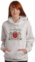 O&#39;Laughlin Irish Coat of Arms Ash Hooded Sweat shirt - $35.28