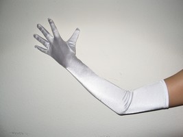 23&quot; White Long Formal Bridal Wedding Club Prom Party Costume Opera Gloves - £8.00 GBP