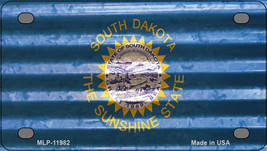 South Dakota Corrugated Flag Novelty Mini Metal License Plate Tag - £11.76 GBP
