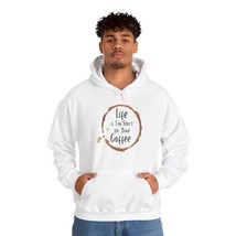 life is too short for bad coffee Unisex Heavy Blend™ Hooded Sweatshirt h... - $33.56+