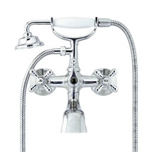 MODONA Shower Faucet 6&quot; 2-Handle Tub Porcelain Hand Shower Polished Chrome - £68.10 GBP