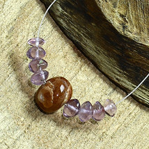 Sunstone Smooth Rondelle Amethyst Beads Briolette Natural Loose Gemstone Jewelry - £2.81 GBP
