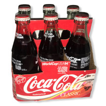 1994 COCA-COLA World Cup USA &#39;94 Soccer - NY/NJ - 6 Full Bottles + Carrier - £47.78 GBP