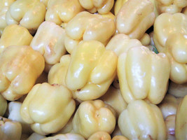 50 Seeds White Cloud Bell Pepper Sweet Mild Capsicum Annuum Vegetable  - £7.61 GBP